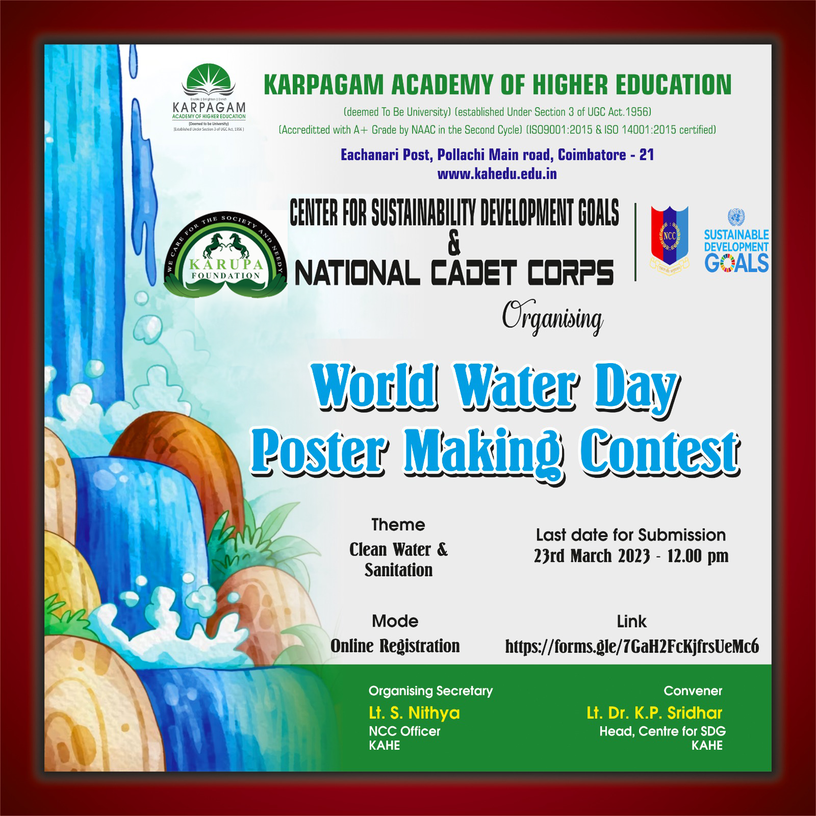 World Water Day on 22.03.2023 at Coimbatore
